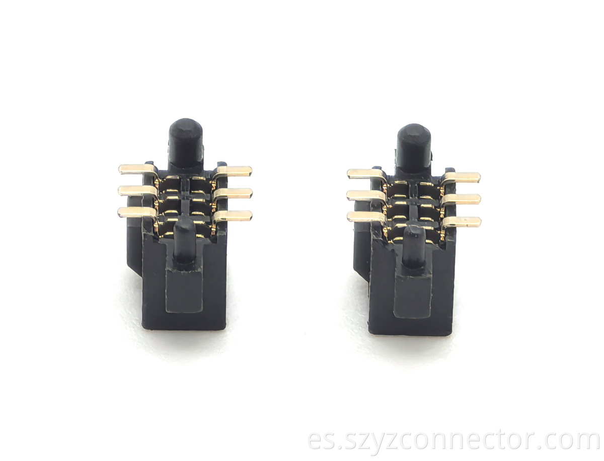 1.27mm Pitch Female Header Connector Dual Row SMT With External Posts of Different Sizes U-Type H4.3mm 2*3P